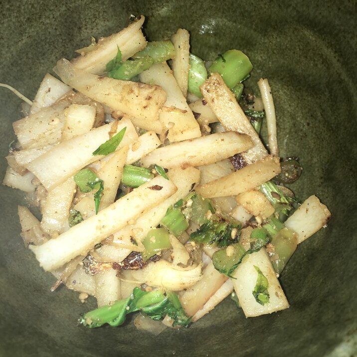 エコ料理魚の香り◎大根の皮のにんにく風味きんぴら